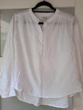 Madewell White Long Sleeve Blouse size XL